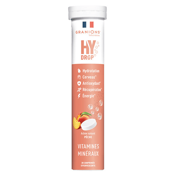 GRANIONS HYDROP Electrolytes - Vitamine C, Magnesium, Minéraux - Pêche