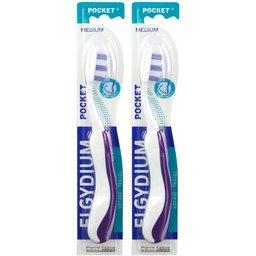 Elgydium Pocket - Brosse à dents de poche ou de voyage, Médium