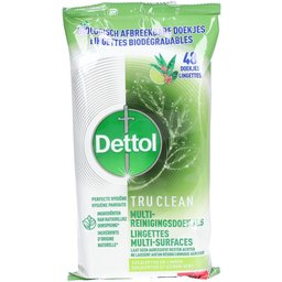 Dettol Tru Clean Lingettes Multi-Surfaces Eucalyptus et Citron Vert