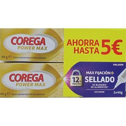 Max Fixation + Scellement Adhésif Prothèse Dentai 2x40 gr