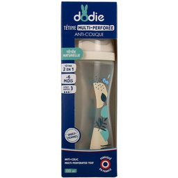 Biberon Tétine Multi-perforée Débit 3 +6M Bleu 330ml