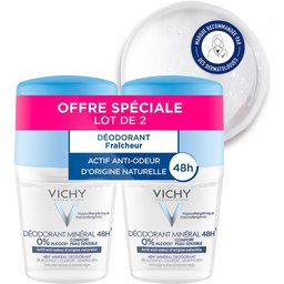 Lot*2 Déodorant bille minéral 48H actif anti-odeur d'origine naturelle 2 x 50 ml