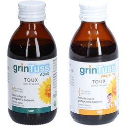 Set Grintuss Sirop pour la toux adulte + Grintuss Pediatric Sirop pour la toux 1 an et +