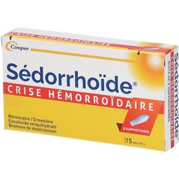Sedorrhoide - Crise hémorroîdaire - 15 ans et plus - 8 suppositoires