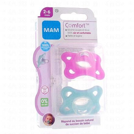 Comfort Sucettes 2-6 mois x2 rose