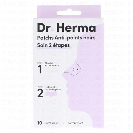 DR. HERMA Patchs Anti-Points Noirs en 2 Etapes 10 patchs