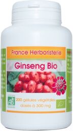 200 gélules GINSENG BIO AB dosées à 300 mg.