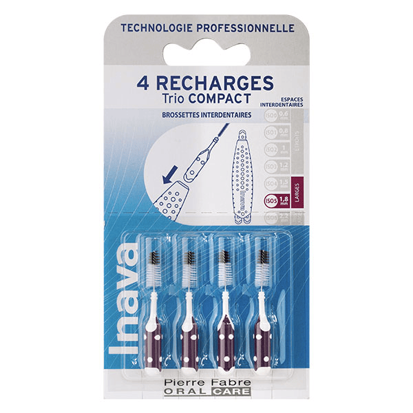 Brossettes 4 Recharges Trio Compact/Flex ISO5 1,8 mm Violet