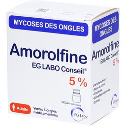 Amorolfine EG Labo Conseil 5 % pour mycoses ongles - vernis - flacon 2,5mL
