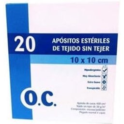 O.C. Apósitos Estériles de Tejido Sin Tejer 10cmx10cm 20uds