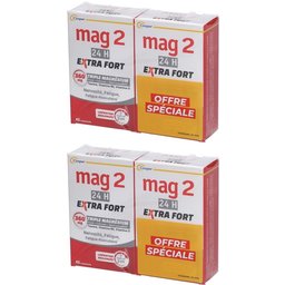MAG 2 - 24H Extra fort - Anti-nervosité et anti-fatigue - Complément alimentaire à base de magnésium, vitamine B6, vitamine D et taurine - Programme 90 jours - Lot 2x45 comprimés