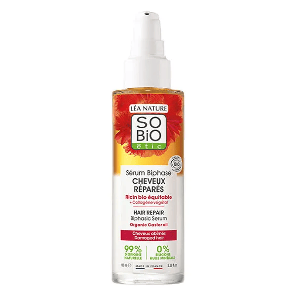 Huile biphase cheveux réparés bio 100ml