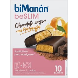 BiManán™ Sustitutive sabor sabor chocolate y naranja 8 barritas