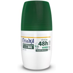 - Déodorant Anti-transpirant Végétal - Transpiration Modérée - Certifié BIO - Aisselles - 48h - Parfum Thé vert - Roll On - 50 ml