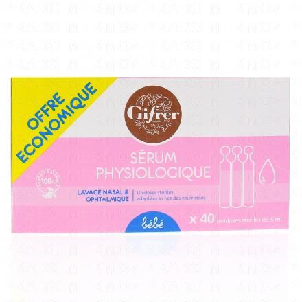 Sérum physiologique unidoses stériles de 5ml boîte de 40