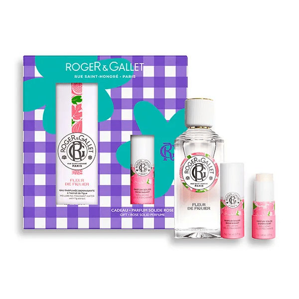Coffret Eau Parfumée Bienfaisante FDF 100ml et Parfum Solide Rose 5g