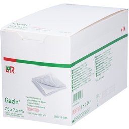 Compresses de gaze 7,5 x 7,5 cm 12 plis