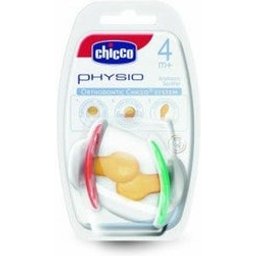 Chicco™ sucette anatomique en caoutchouc physio anatomique 4m+ métal 2uds