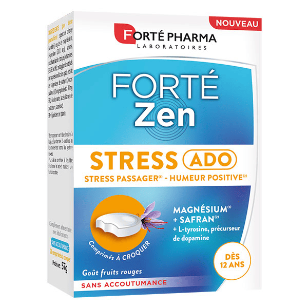 FortéZen Stress Ado Magnésium Safran 20 comprimés à croquer