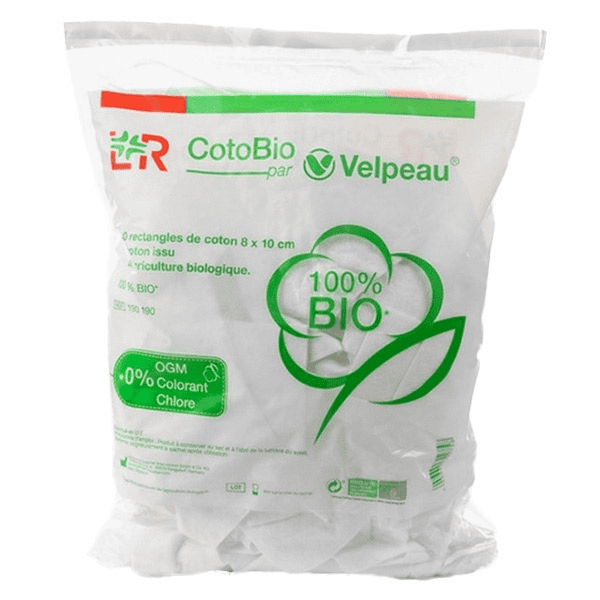 Cotopads Bio Rectangles Coton 8 x 10cm Non Stérile 180 unités