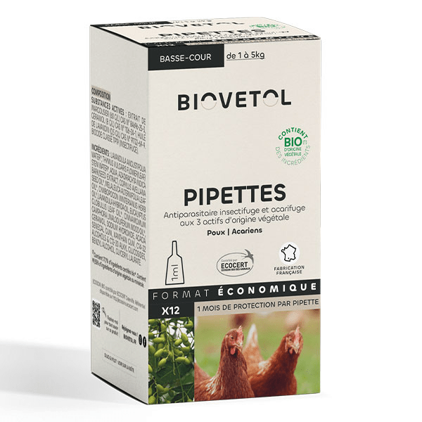 Pipettes Antiparasitaire pour animal de basse-cour 1ml x6