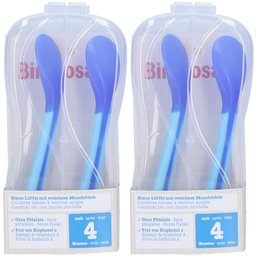 Cuillères bleues à embout souple