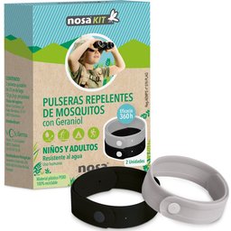 Kit Pulseras Repelentes Click Negro Gris 2uds