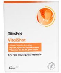 VitalShot Énergie Physique & Mentale 10 Unités - Boîte 10 unidoses de 10 ml