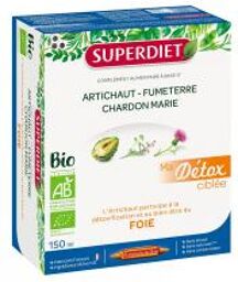 ma Détox Ciblee Artichaut Foie Bio Artichaut Fumeterre Chardon Marie - 10 Ampoules de 15 ml - Boîte 10 Ampoules de 15 ml