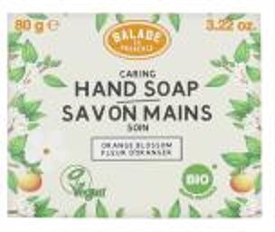 Savon Mains Soin Fleur d'Oranger Bio 80 g - Boîte 1 pain de 80 g