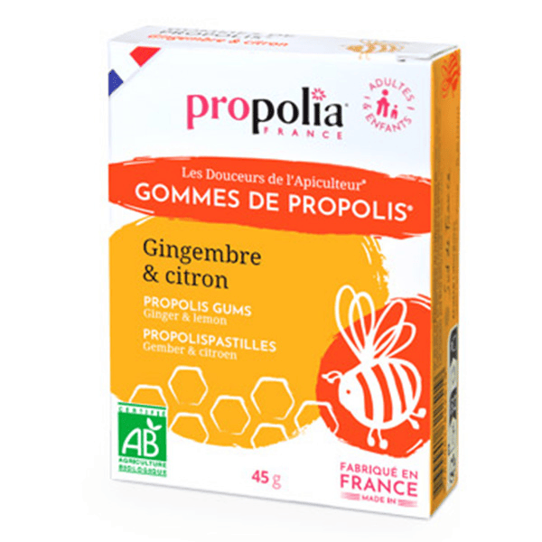 Les Douceurs de l'Apiculteur Gommes de Propolis Agave Gingembre & Citron Bio 45 unités