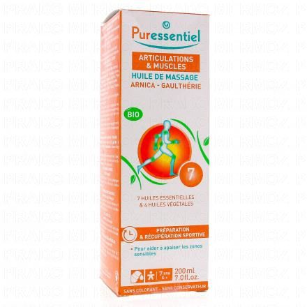 Huile de massage articulations et muscles bio flacon 200ml