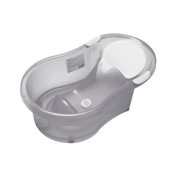Baignoire + Transat Intégré 0-6mois Grise Pailletée Translucide