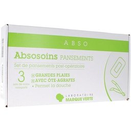 Absosoin Set Pansement Post-Opératoire Grandes Plaies 3unts