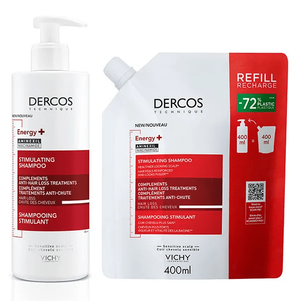 Dercos Energy+ Anti-Chute : Duo Shampooing 400ml et Éco-recharge 400ml