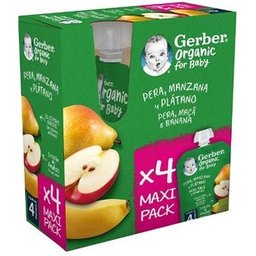 Organic Pera Manzana Plátano 4x90g