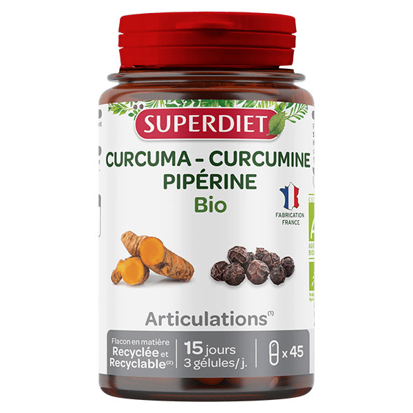 Curcuma Pipérine Bio 45 gélules