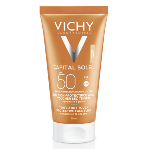Capital Soleil Visage Emulsion Anti-Brillance BB Teintée Hâle Naturel SPF50 50ml