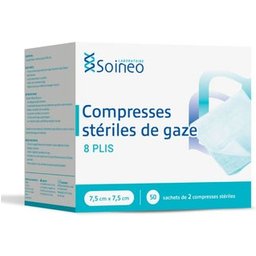 Compresses Steriles Gaze 7,5X7,5Cm 50uts