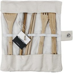 Set Couverts en Bambou + Housse 7uts