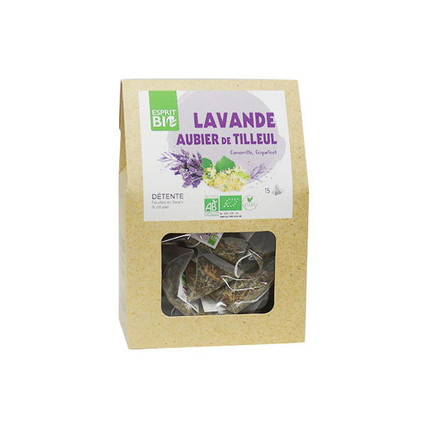 Détente Lavande Aubier de Tilleul à Infuser 15 Pyramides