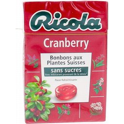 Bonbons aux Plantes Suisses Goût Cranberry 50g