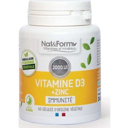 Vitamine D3+Zinc 60 Gélules