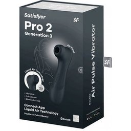 Pro2 Generation3 Double Air Pulse Vibrator APP Black 1ut