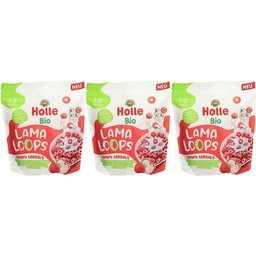 Holle Bio Lama Loops Céréales Soufflées Fraise-Pomme 1-3 ans