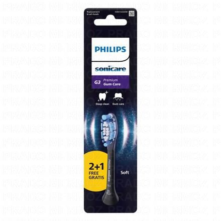 Sonicare G3 Premium Gum Care Recharge tête de brosse à dents 2+1 noir