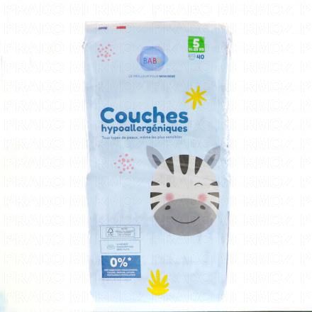 Couches hypoallergéniques taille 5 - 11à25kg x40 couches