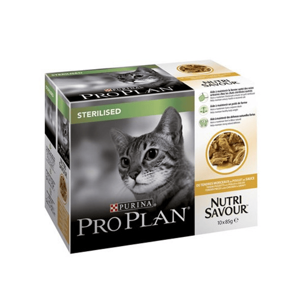 Proplan Nutri Savour Sterelised Chat Adulte Poulet Multi Sachets 10 x 85g