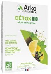 Arkofluides Détox Bio - Boîte 20 ampoules de 10 ml