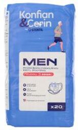 Konfian & Cerin Men Niveau 3 Protections Masculines Discrètes 20 Unités - Sachet 20 protections